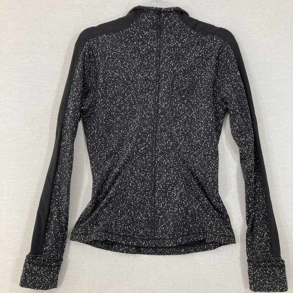 Lululemon Black White Dot Run Briskly Quarter Zip Pullover Top size 8 Athletic - Picture 10 of 12